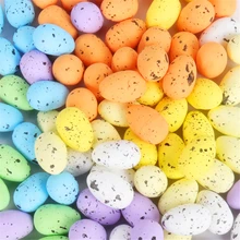 

100pcs Foam Easter Eggs Happy Easter Decoration Painted Bird Pigeon Eggs DIY Craft Kids Gift Favor Home Decor Easter Party