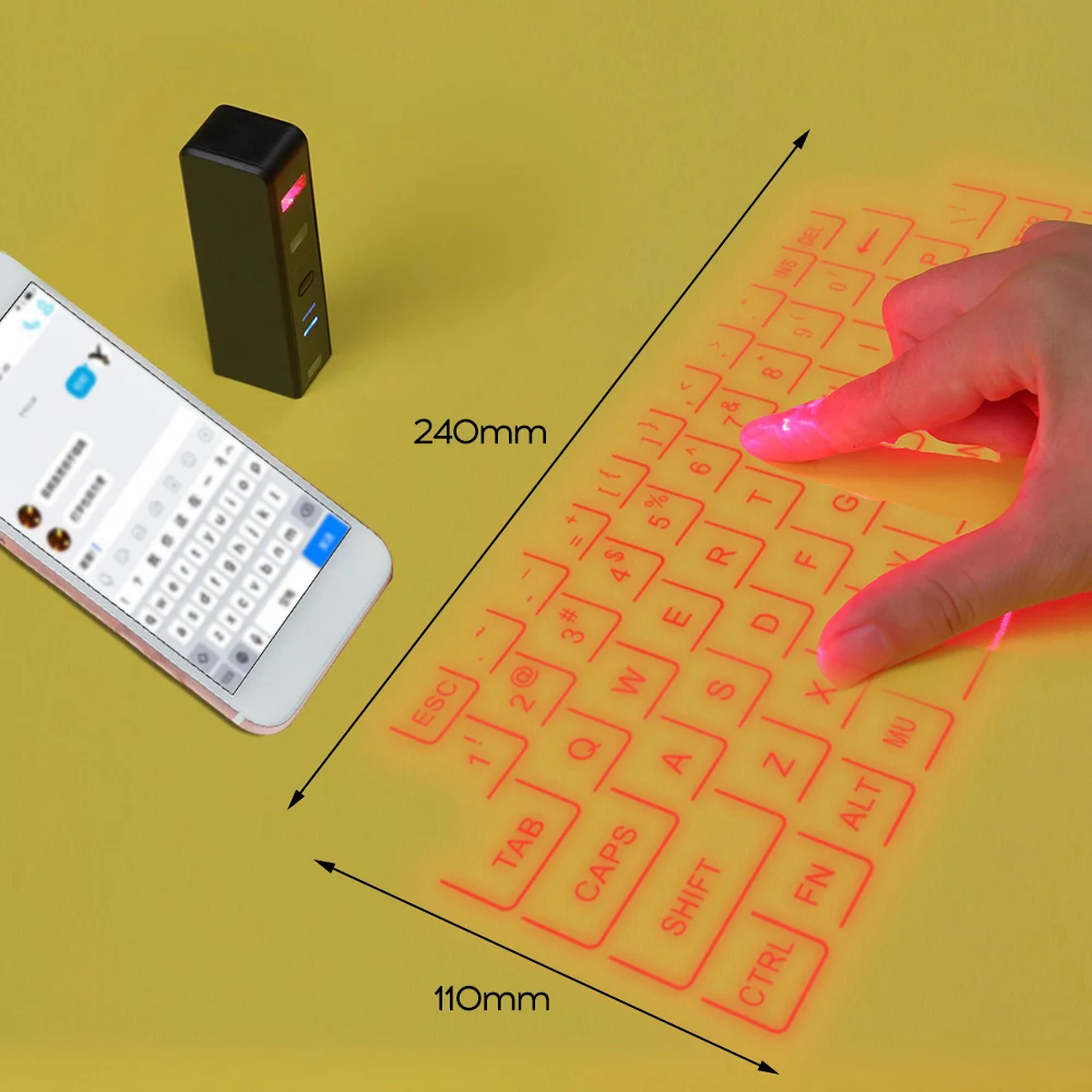 Мини проектор La ser портативная Виртуальная сенсорная клавиатура и мышь BT QWERTY для