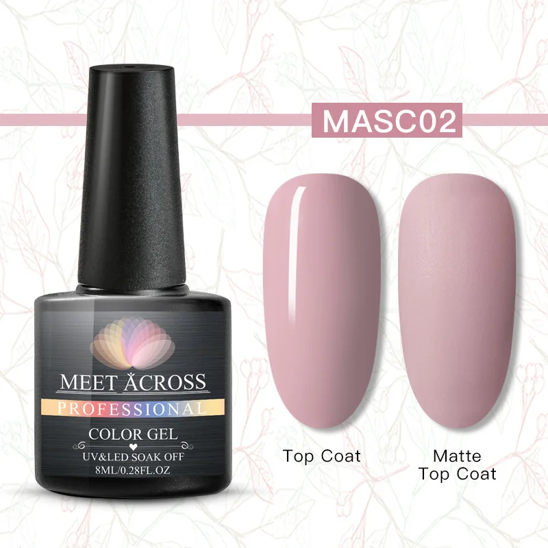 MEET ACROSS 8 мл Матовый верхний слой Цвет УФ-гель для ногтей для маникюра Полупостоянный УФ светодиодный Гель-лак замачиваемый гель для дизайна ногтей - Цвет: BS08452