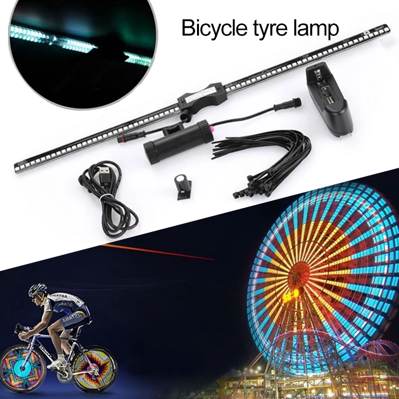 

Super Bright Programmable LED Lamps Wheel 128led Universal Bike Tire DIY Wheel Light Accessories Lighting Waterproof