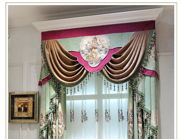 Европейский шенилл рельефная ткань занавеска для гостиной спальни кабинет вилла утолщенные цветочные шторы для спальни качество