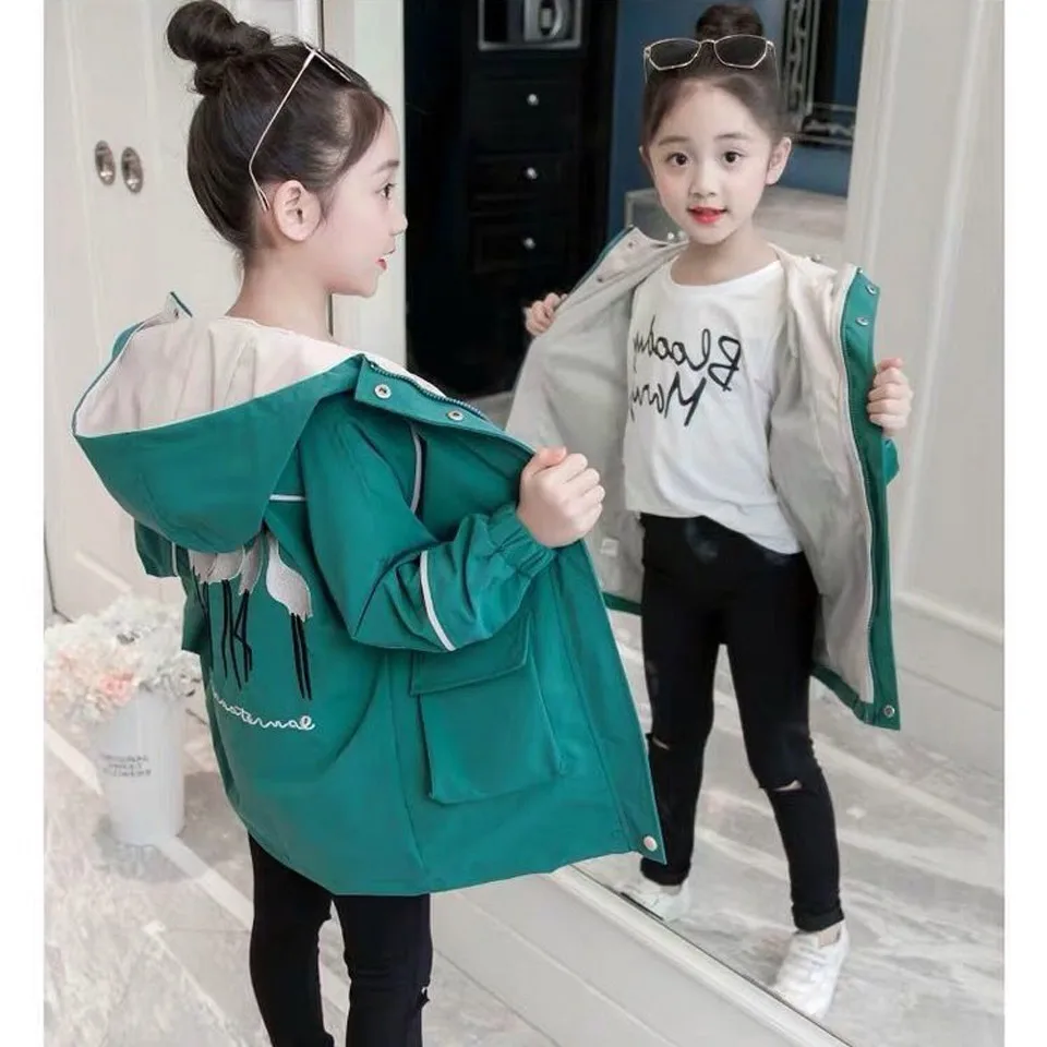 

Spring Autumn Kids Coats for Girls 2019 New Fashion Sleeve Casual Girls Jacket Toddler Teens Clothes Children Casual Outerwear