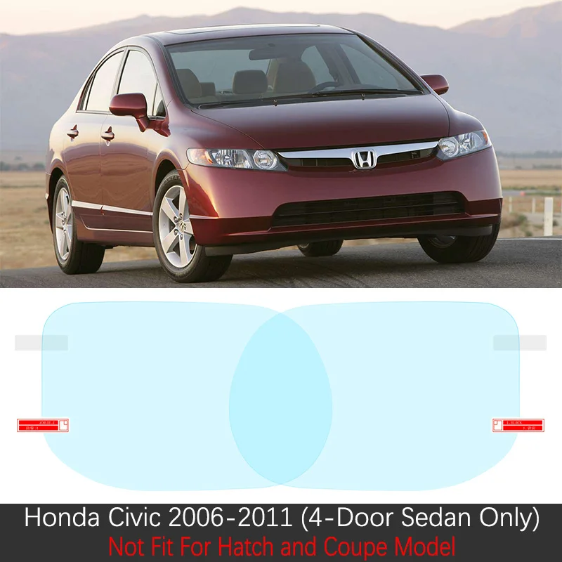 Полное покрытие, противотуманная пленка для Honda Civic 7 8 9 10 EU FB FK FA FD 2001~, специальное зеркало заднего вида, непромокаемое, противотуманное покрытие - Название цвета: Civic 2006-2011 Send