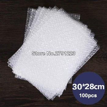 

100PCS 28*30cm Plastic Wrap Envelope white Bubble packing Bags PE clear bubble bag Shockproof bag double film bubble bag
