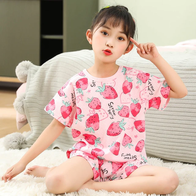Pyjama d'été en coton à manches courtes pour bébé garçon et fille,  vêtements de nuit pour enfant en bas âge, ensemble deux pièces - AliExpress