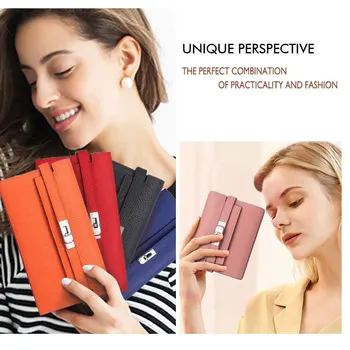 

New Fashion Women Wallet 100% Genuine Leather High Quality Clutch bag Luxury Brand Female Purse Coin Card Holder Ladies Handbags