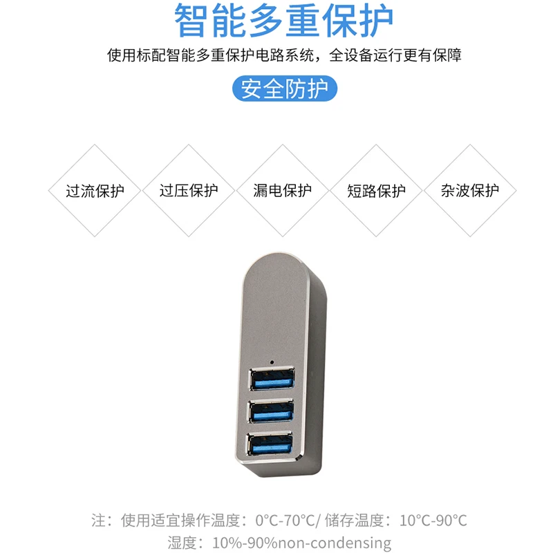 Высокоскоростной Алюминиевый сплав мини 3 порта USB 3,0 концентратор вращающийся USB разветвитель адаптер для ПК ноутбук 3 порта usb-хаб