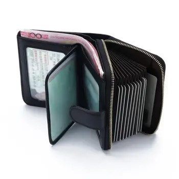 

The first layer of leather driver's license wallet men's leather card bag anti-theft zipper multi-function card sleeve wallet