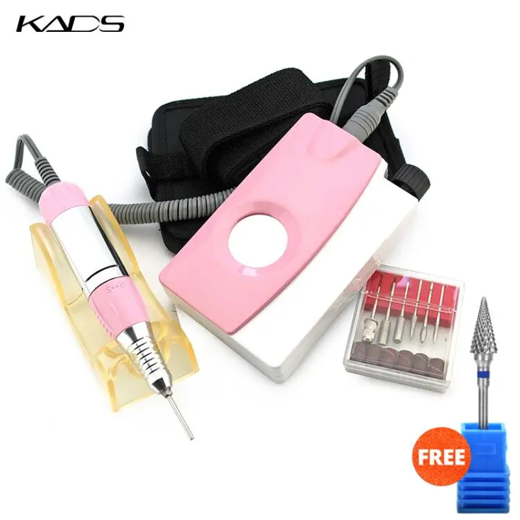 

KADS Portable Rechargeable Nail Drill Machine 25000RPM Pink Electric Nail Drill Manicure Machine Pedicure Set For Nail Equipment