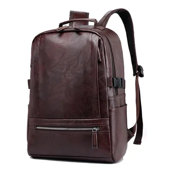 

Vintage Laptop PU Leather Backpacks for School Bags Men Travel Leisure Backpacks Retro Casual Bag Schoolbags Teenager Students