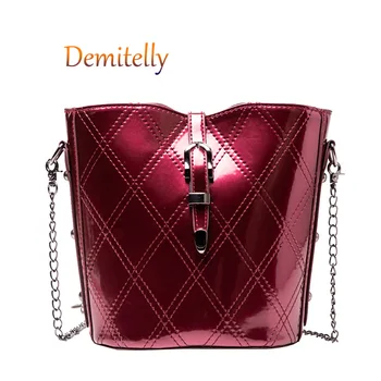 

Fashion Lacquer Women's Handbag, New Diamond Glossy One-shoulder Messenger Bag Luxury Brand Design Ladies Chain Tote Bag Wallet
