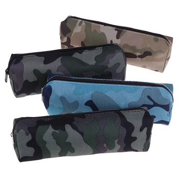 

1Pc canvas pencil case camouflage for boy military school supplies stationery