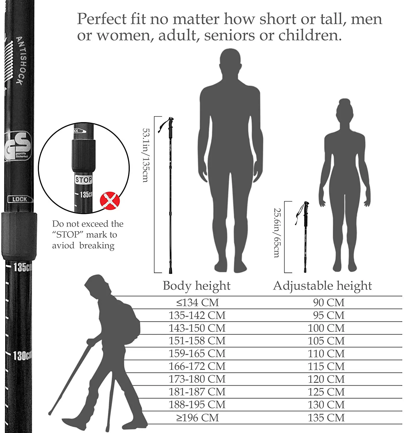 trekking stick 2 шт./лот трекинговые палки Поход Трость Скандинавская ходьба трость