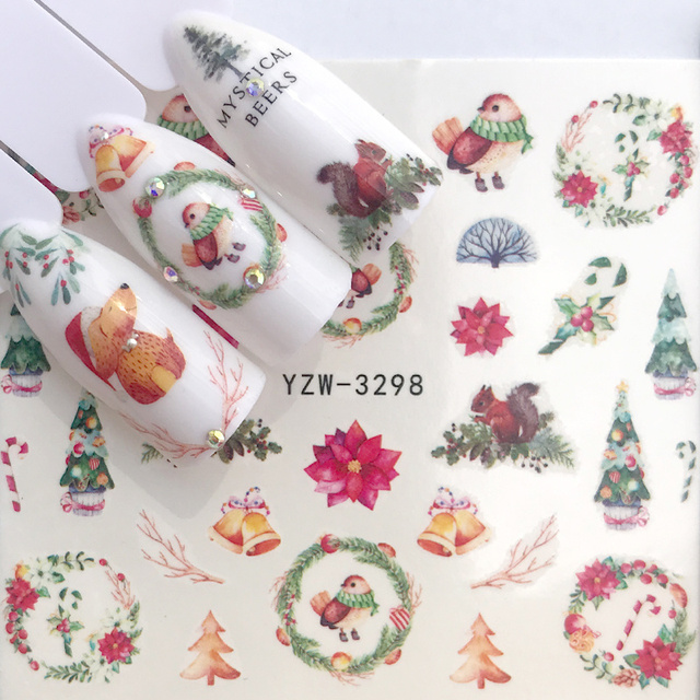 Sheet 2022 New Arrival Summer Beach Water Decal Xmas Sticker For Nail Pattern Painting Wrap Paper Foil Tip Tattoo Manicure