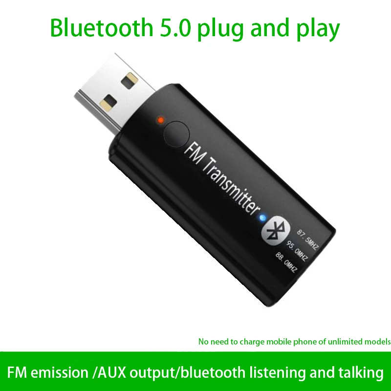 Мини 2 в 1 беспроводной Bluetooth 5,0 USB передатчик приемник адаптер 3,5 мм AUX светодиодный индикатор кнопка переключатель Plug& Play