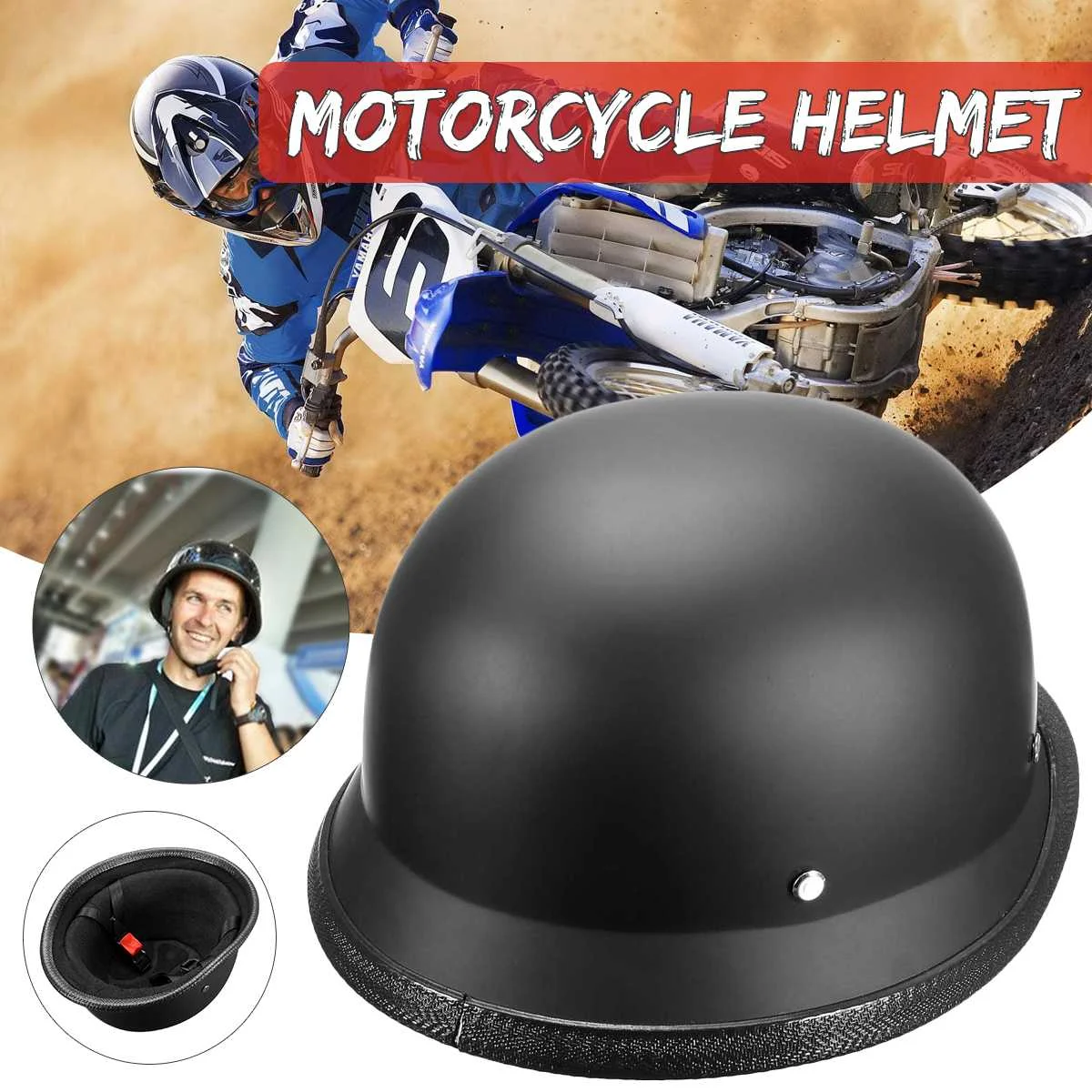 ABS пластиковый мотоциклетный шлем мотокросса Capacete половина руля матовый черный для мужчин