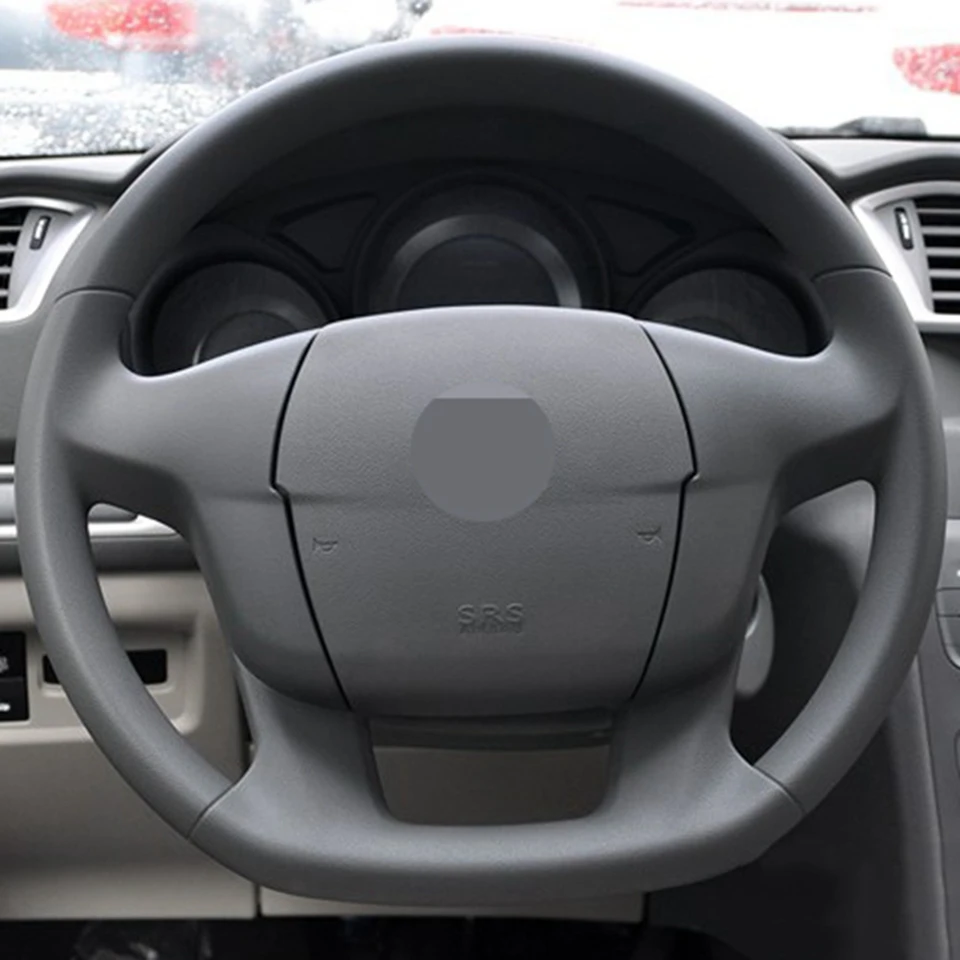 Ручной работы черный PU искусственная кожа автомобильные чехлы на руль чехол для Citroen C4L C4