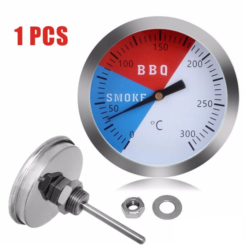 

1*Barbecue BBQ Smoker Thermometer Grill Temperature Gauge 0-300 Degree Celsius Stainless Steel Best Celling