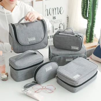 

Casual Waterproof Portable Cosmetic Bag Neceser Hanging Wash Organizer Travel Women Makeup Toiletries Kit Accessories Supplies