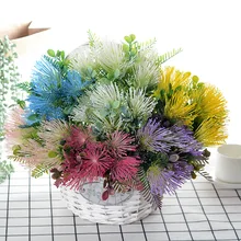 5 головок искусственный цветок альбизии украшение дома, украшение из искусственных цветов для моделирования завод наружний цветочный постельный комплект Цветочный паз Пластик цветок