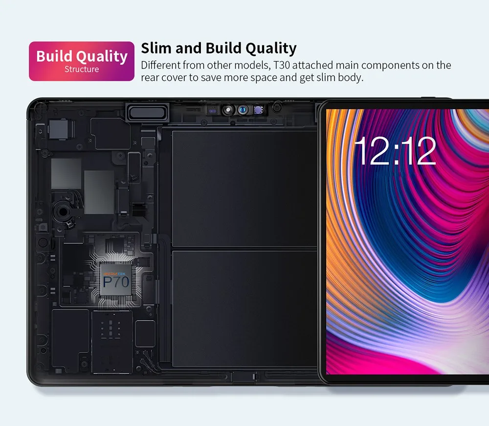 Teclast T30 10 1 дюймовый планшет с восьмиядерным процессором Helio P70 ОЗУ 4 Гб ПЗУ 64 ГБ 8 Мп 2