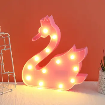 

Home Decor Indoor Ins Swan Led Shape Lights Fashion Small Night Light Birthday Proposal Props Lights Bedroom Bedside Lamp