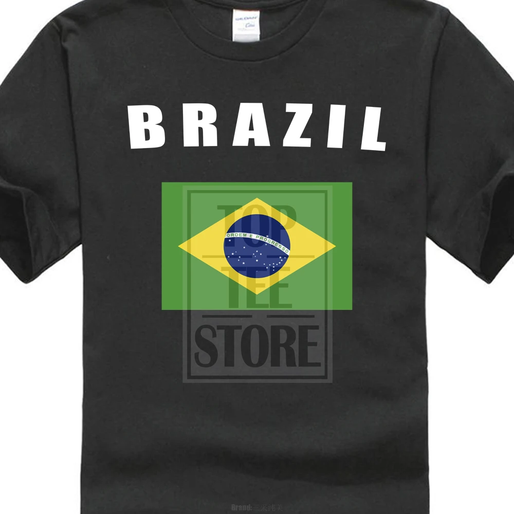 

Brazil Flag Brazil Footballer Fan Jersey Printed T Shirts Short Sleeve Hipster Tee