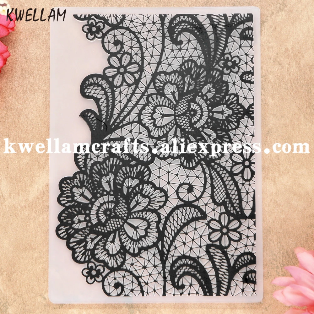 Lace Flowers Floral Plastic Embossing Folder for Scrapbook DIY Album Card Too#91