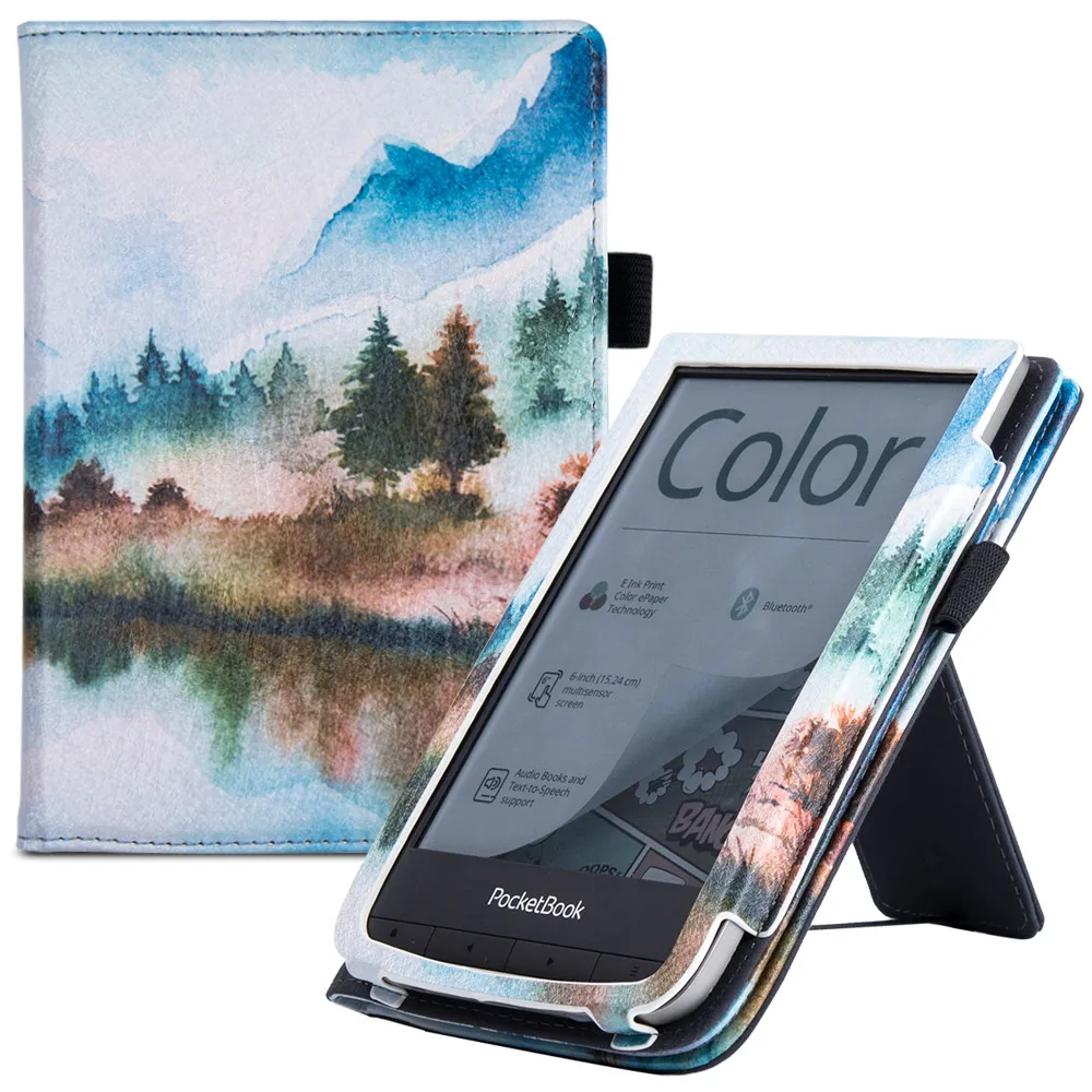 Capa de couro PU premium com alça de mão e Auto Sleep Wake