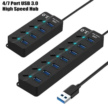 

Usb 3.0 Hub High Speed 4-Port 7-Port Hub Independent Switch Hub Four-Bit Splitter Hub Usb Multi-Interface Hub Professional