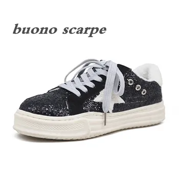 

Women's winter Korean version of gentle wind lamb hair stars thick bottom plus velvet sports casual shoes