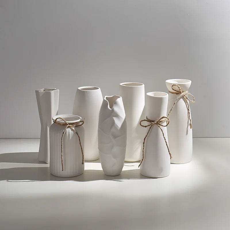 Creative Ceramic Vase Small Fresh Flowers Modern Decoration White Dining Table Living Room Home Ornaments | Дом и сад