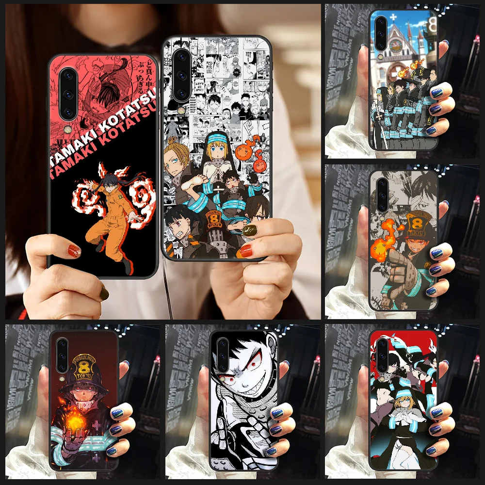 

Anime Fire Force Phone Case Cover For Samsung Galaxy A10 A20 A30 E A40 A50 A51 A70 A71 J 5 6 7 8 S black Etui soft cover 3D