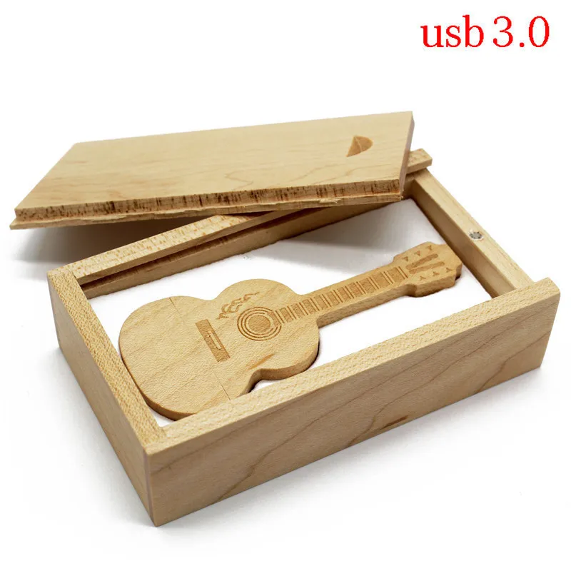 TEXT ME usb3.0 логотип для гитары Деревянный из клена+ коробка 4 ГБ 8 ГБ 16 ГБ 32 ГБ клен usb 3,0 деревянная гравировка usb флеш-накопитель флешка