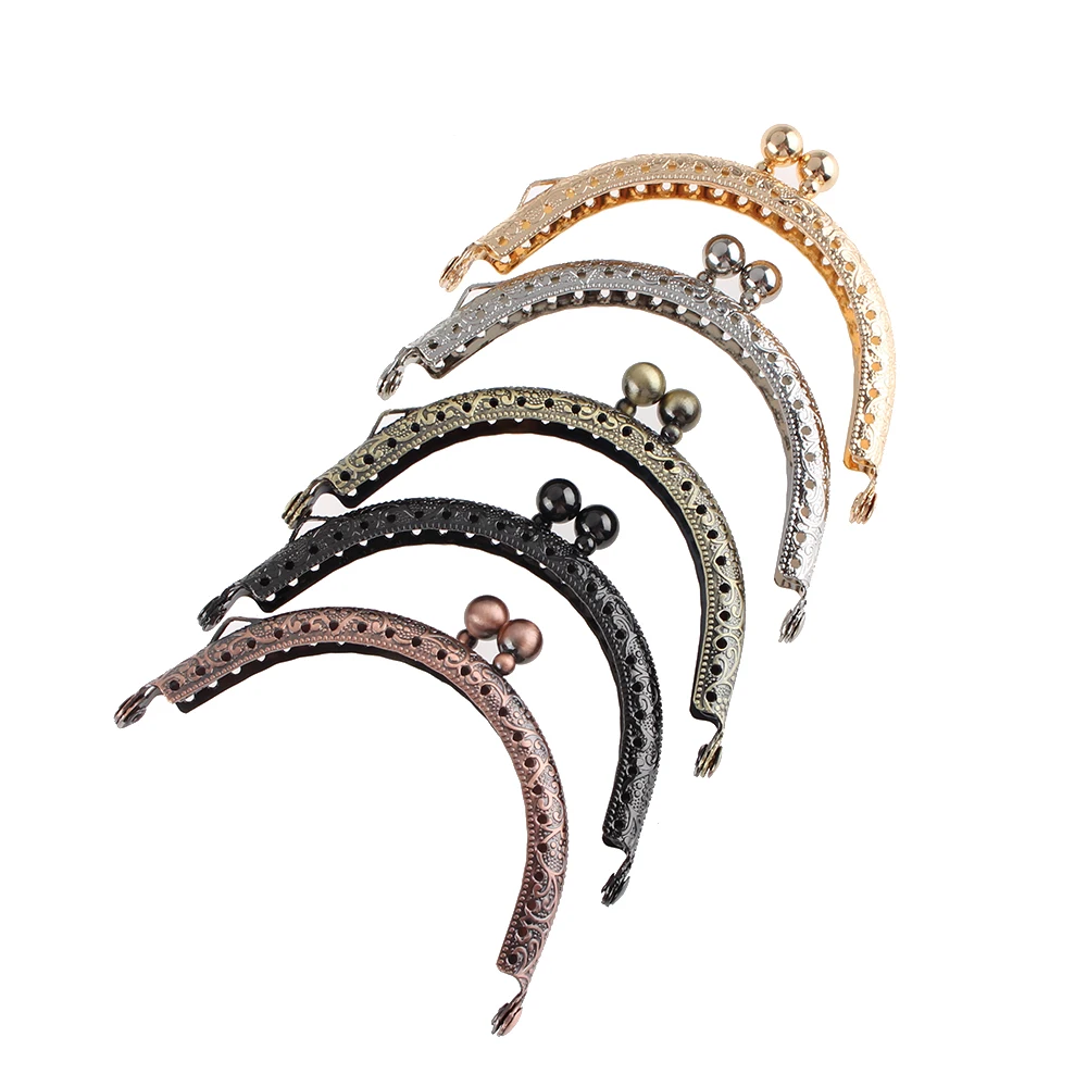

8.5cm Coin Metal Purse Frame Making Kiss Clasp Lock For Clutch Bag Handle Handbag Accessories Red Bronze Tone Bags Hardware