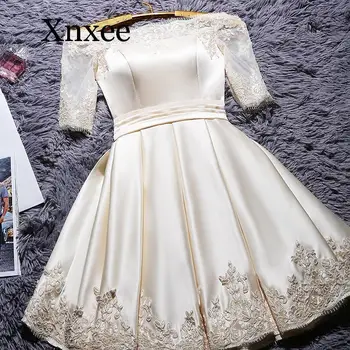 

Boat Neck Cap Sleeve Short Dress Party Ball Lace Dress Embroidery Long Lace Up Formal Dress