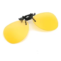 Polarized UV 400 Protection Clip - On Sunglasses (Night Vision Yellow)