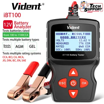 

Vident iBT100 12V Battery Analyzer for Flooded AGM GEL 100-1100CCA Automotive Tester Diagnostic Tool