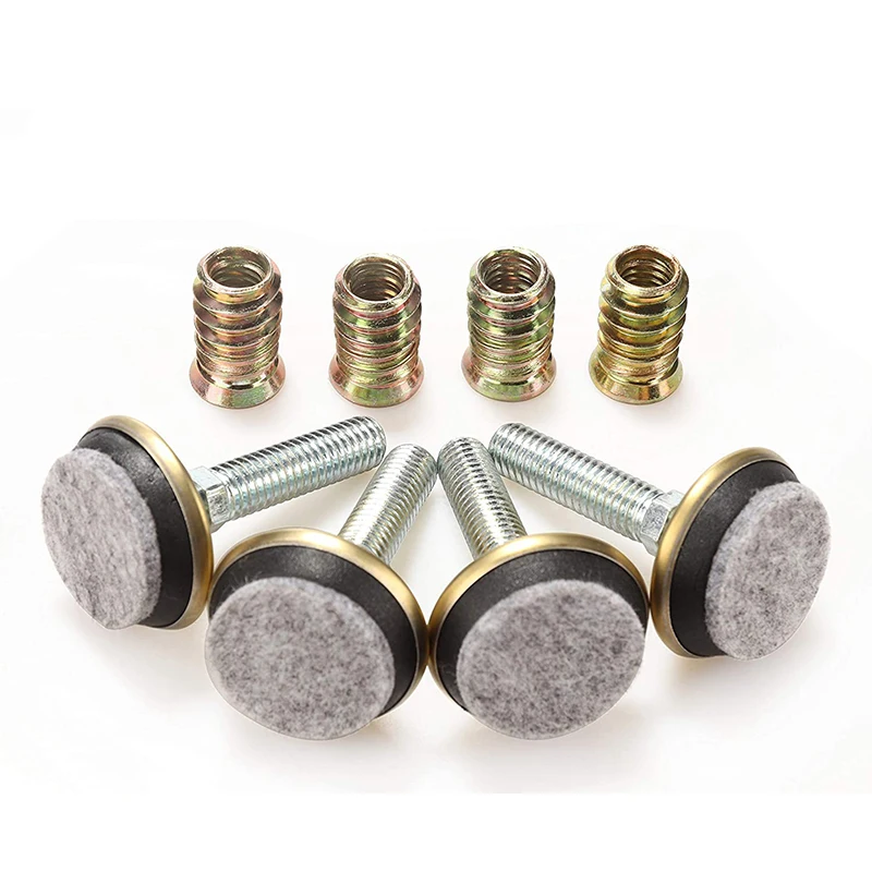 Swivel Furniture Levelers 4Pcs Adjustable Leveling Legs Glide Tables Chairs Cabinets M8/M10 Fully Threaded