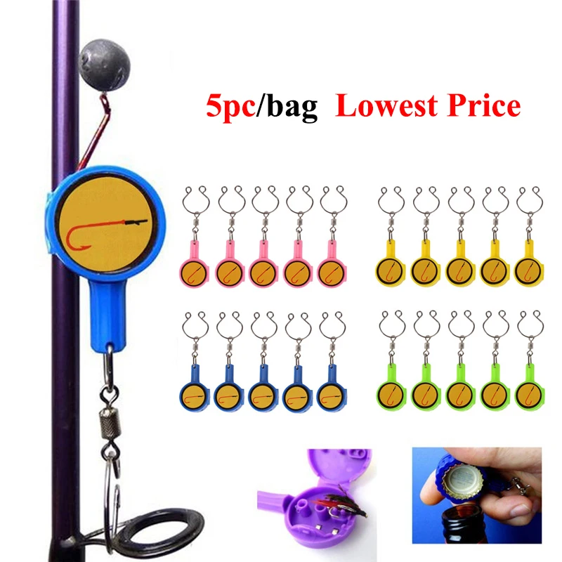 

5pcs ABS Fishing Quick Knot Tool Fast Tie Nail Knotter Cutter Fishing Device Storage hook hanging hooks safely on the fishing