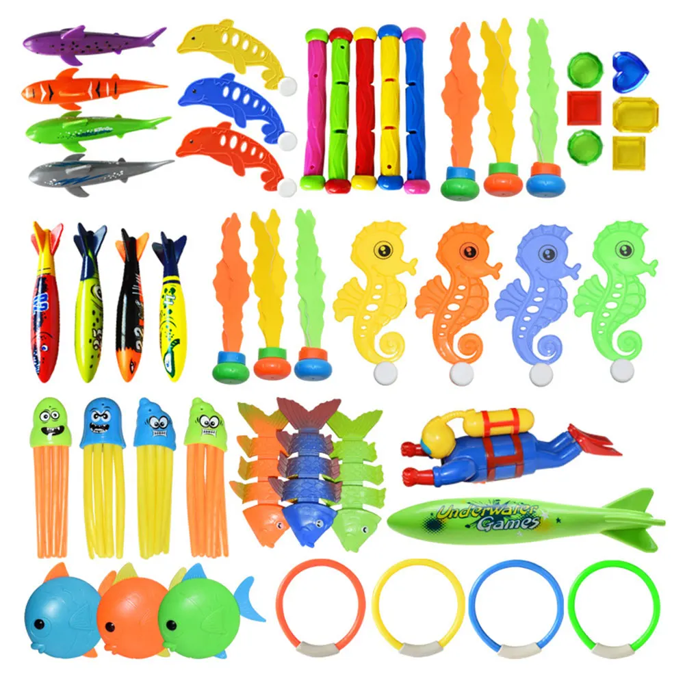 Diving Game Toys Set Swimming Pool Throwing Toy Dive Swim Rings Circle