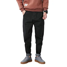 Новые мужские зимние повседневные джинсы, мужские черные свободные хип-хоп джинсовые штаны, мужские Дешевые Джинсовые штаны-шаровары, уличная одежда плюс 44