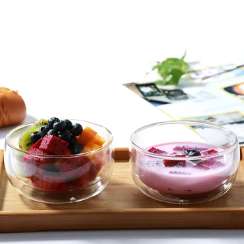 

2 Creative Salads, Ice Cream, Yogurt, Dessert, Milk, Breakfast, Cereal Bowl, Double Safety And Heat-resistant Glass Bowl