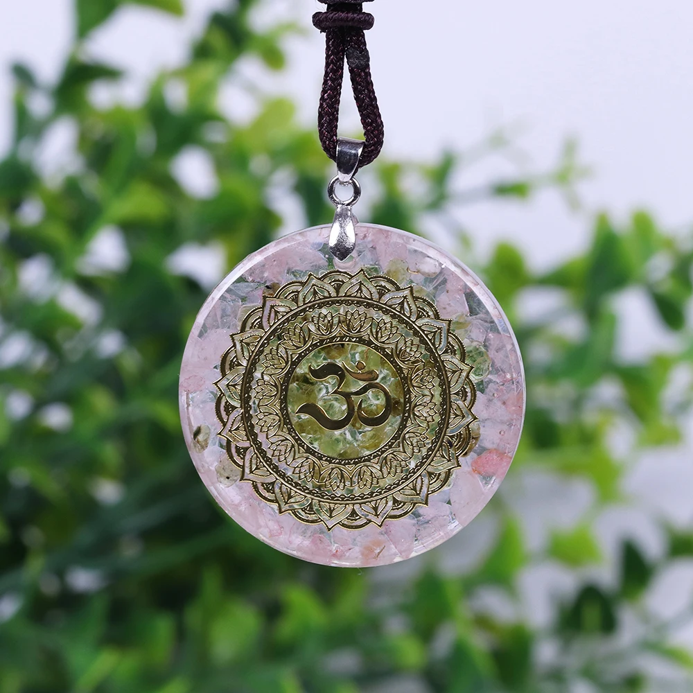 Orgonite энергетический кулон розовый кристалл душа приносит удачу камень Reiki
