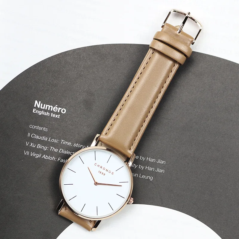 

Japan Hot Selling Simple Casual Unisex Watch Fashion Belt Watch Men's Students Simple Watch