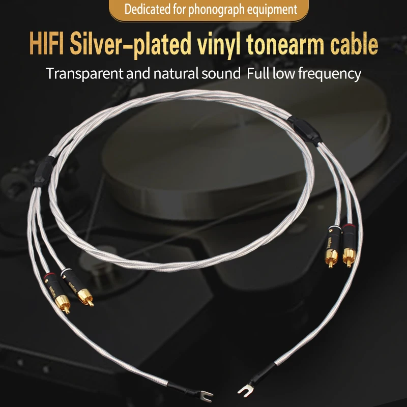

Xangsane fever grade HiFi black glue LP PTFE insulated silver-plated tonearm cable phonograph audio cable ground wire