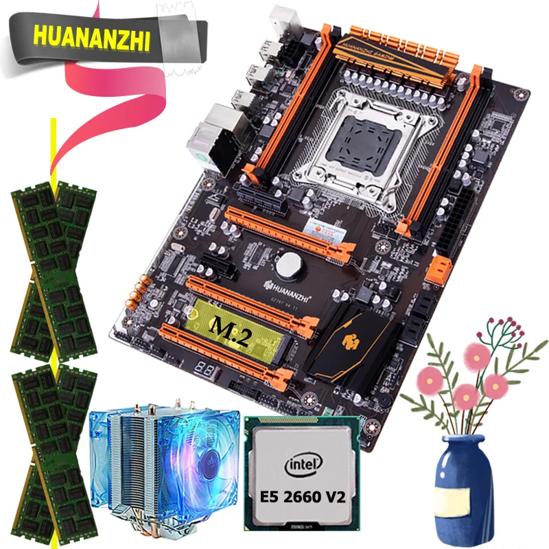 Игровая материнская плата HUANANZHI X79 deluxe с M.2 NVMe CPU Xeon E5 2660 V2 RAM 16G(4*4G) DDR3 RECC, гарантия качества Игровая материнская плата HUANANZHI X79 deluxe с M.2 NVMe CPU Xeon E5 2660 V2 RAM 16G(4*4G) DDR3 RECC, гарантия качества