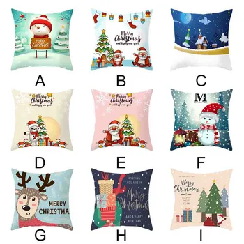 

Christmas Pillow Cover Decor Pillow Case Sofa Waist Throw Cushion Cover Polyester Cushion Case Sofa Bed Decorative Pillows #