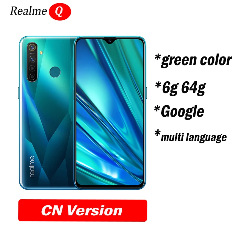 Realme Q global relme 5 pro 6,3 дюймовый мобильный телефон Snapdragon 712AIE Восьмиядерный 48MP мобильный телефон VOOC 20 Вт быстрое зарядное устройство - Цвет: 6g 64g green