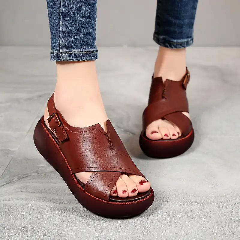 retro leather sandals